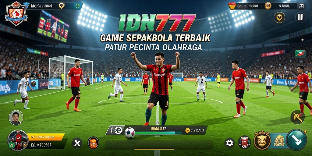Tangkapan layar utama IDN777 menunjukkan aksi seru pertandingan sepakbola.