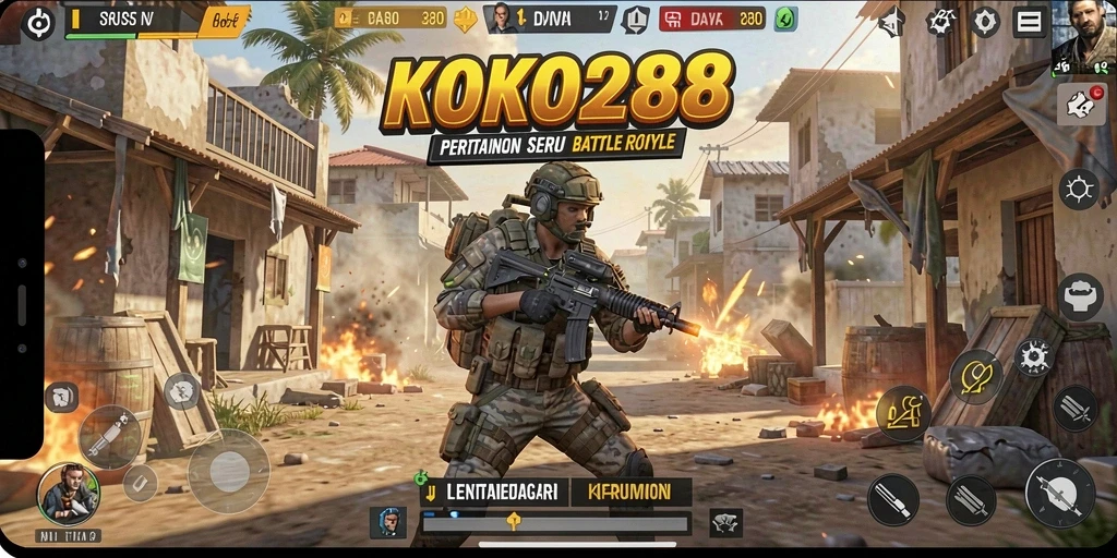 Gameplay intens dan seru dalam KOKO288 Battle Royale.