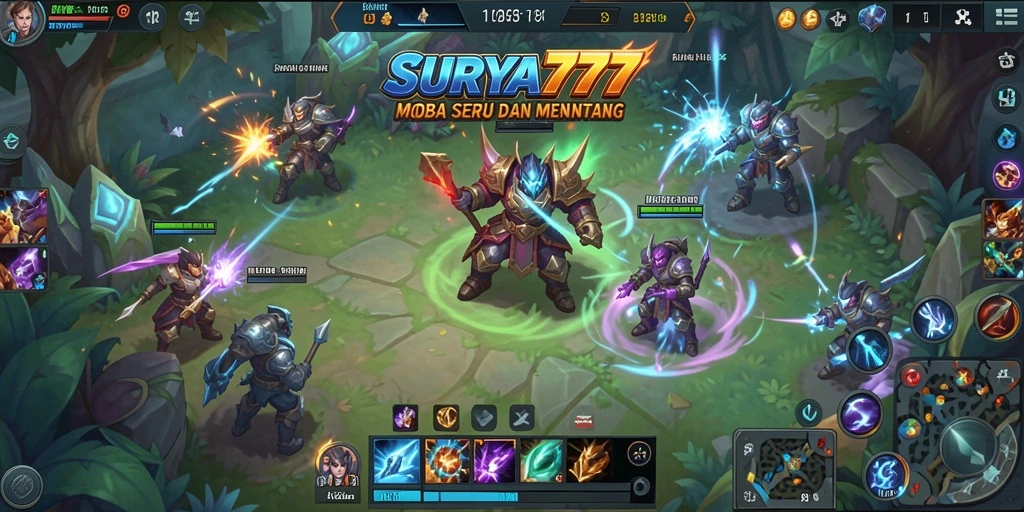 Tangkapan layar SURYA777 menampilkan aksi seru dalam game MOBA.