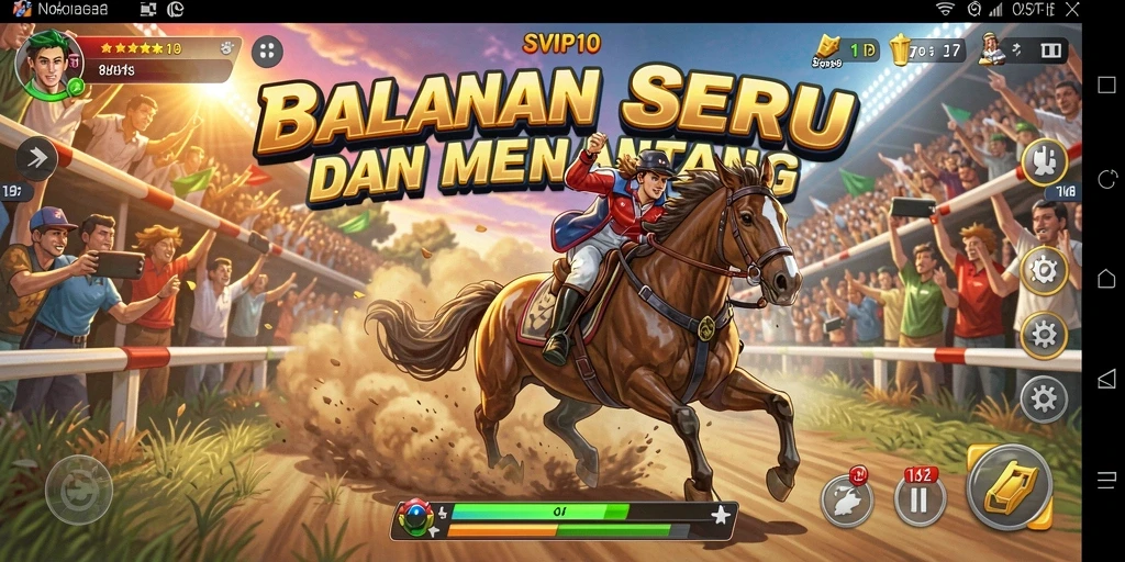 Screenshot utama SVIP10 menampilkan aksi balapan yang mendebarkan.